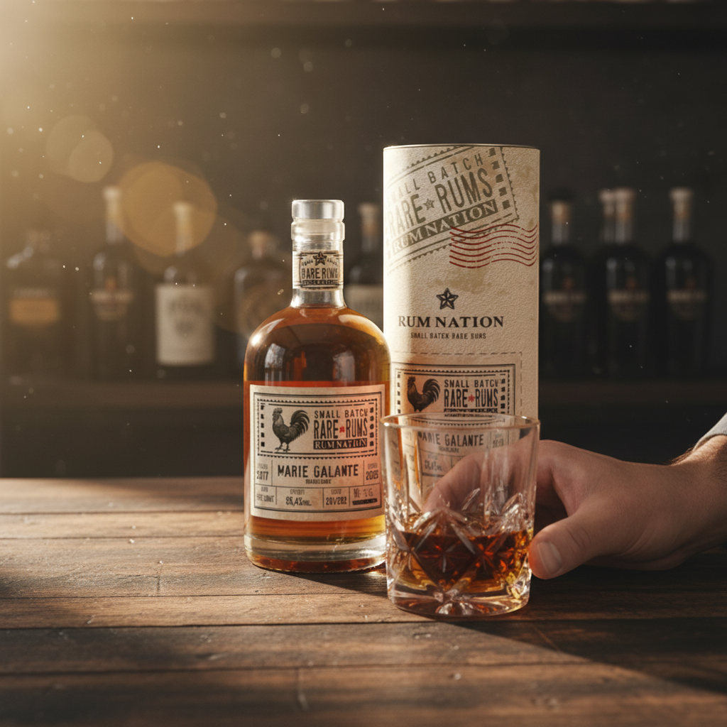 Schwarzbach Spirits Rum Nation Marie Galante Guadeloupe 7 Year Old rum, 55.4% Vol. Aged in Cognac and Sherry casks.