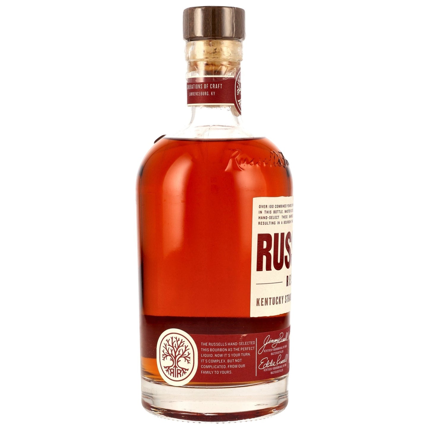 Schwarzbach Spirits Russell's Reserve 10 Jahre Kentucky Straight Bourbon Whiskey, bernsteinfarben, 45% Vol., 0.7L Flasche mit Holzkorken.