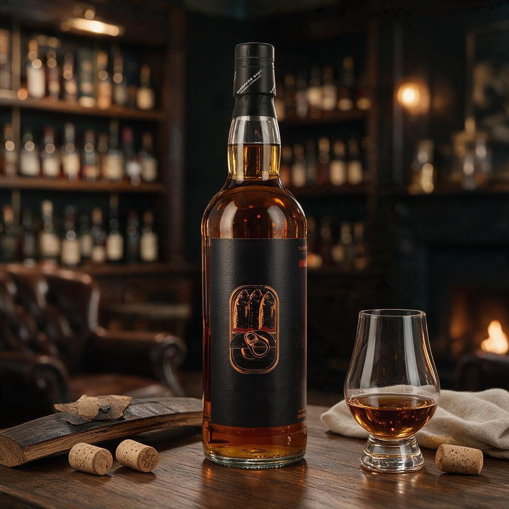 Schwarzbach Spirits Thompson Bros. 16 Jahre Highland Single Malt Whisky mit Moscatel-Finish in einer dunklen Bar