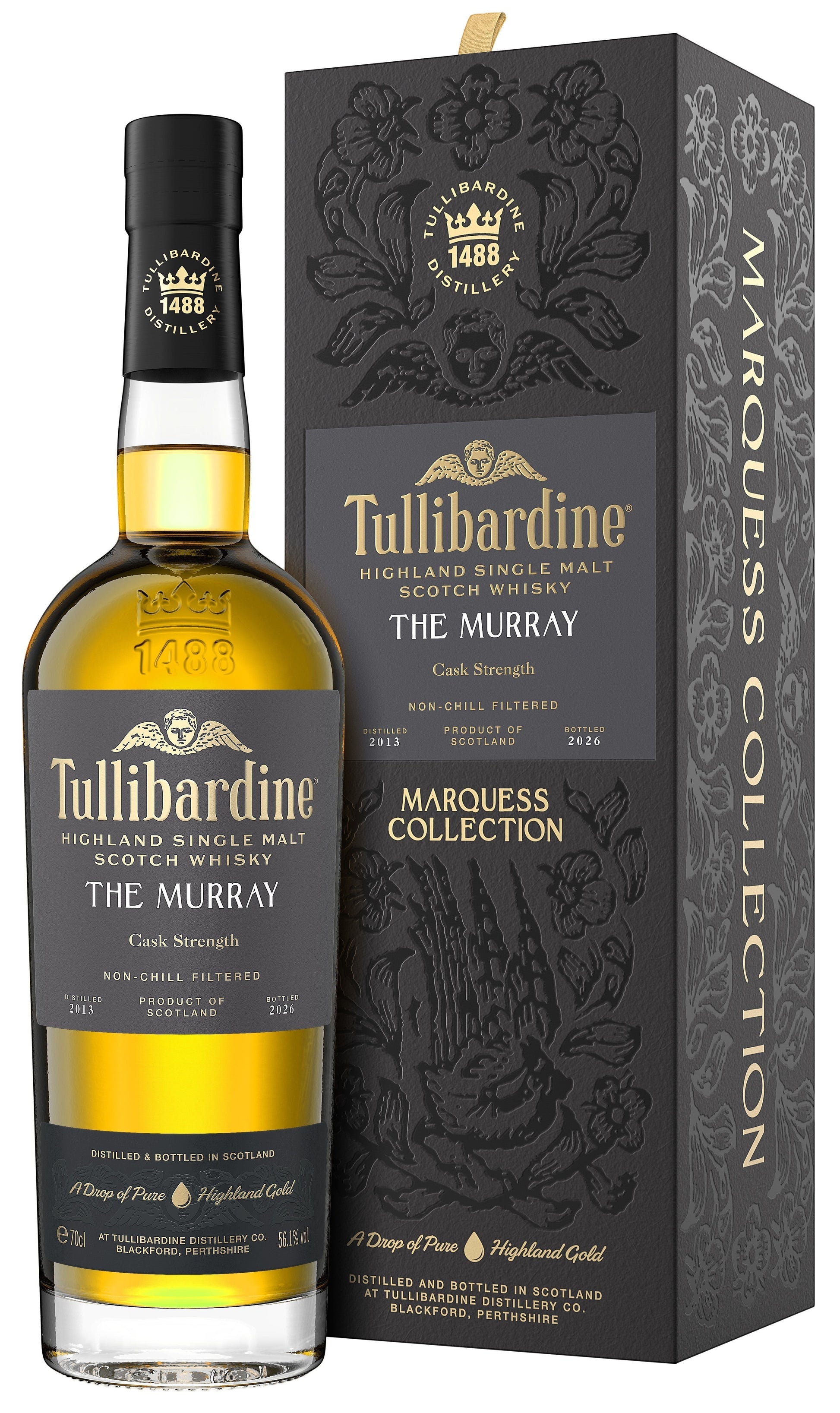 Schwarzbach Spirits: Tullibardine The Murray 2013 Cask Strength Single Malt Scotch Whisky, 56,1% Vol., nicht kühlfiltriert, ohne Farbstoff.