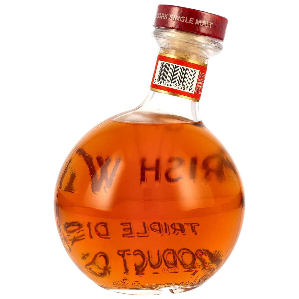 Schwarzbach Spirits West Cork Maritime Rum Cask Finished Irish Single Malt Whiskey in a unique round glass bottle