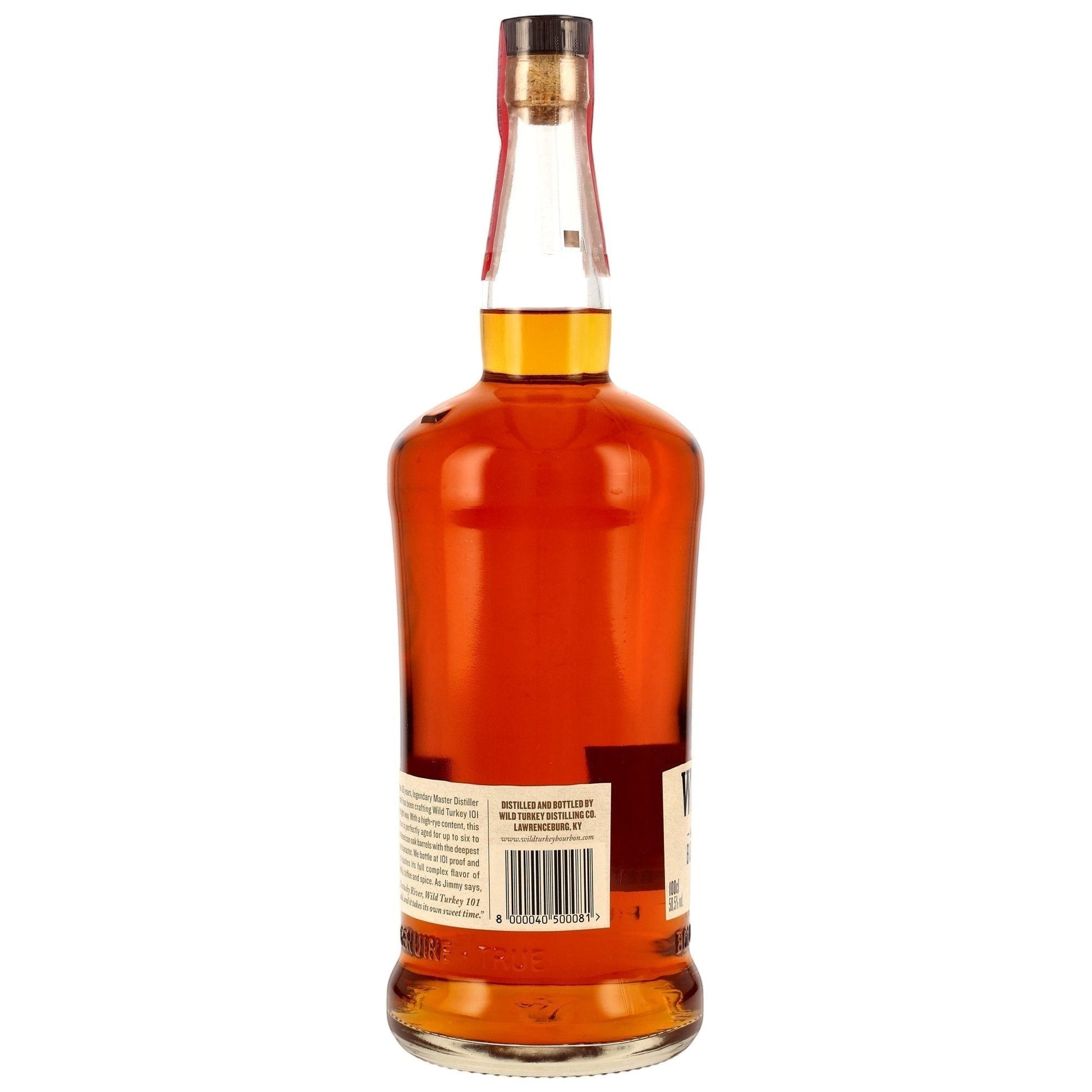 Schwarzbach Spirits: Wild Turkey 101 Kentucky Straight Bourbon Whiskey in einer Literflasche, bernsteinfarben, 50,5% Vol.