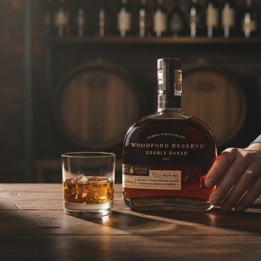 Schwarzbach Spirits: Woodford Reserve Double Oaked Kentucky Straight Bourbon Whiskey in 70cl bottle, 43.2% Vol., finished in a second oak barrel.