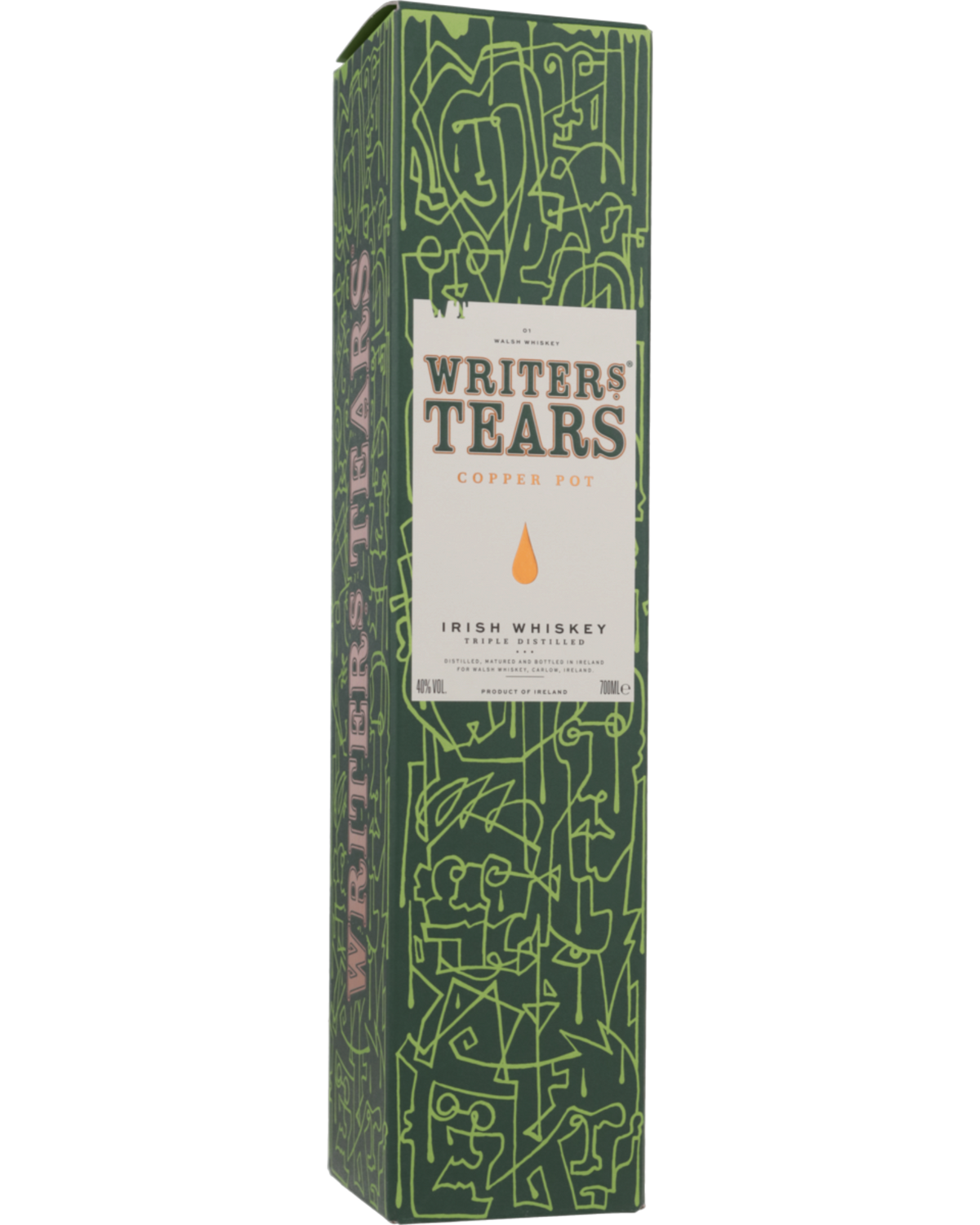 Schwarzbach Spirits Writers’ Tears Copper Pot Irish Whiskey Geschenkverpackung in Grün mit abstrakten Linienmustern