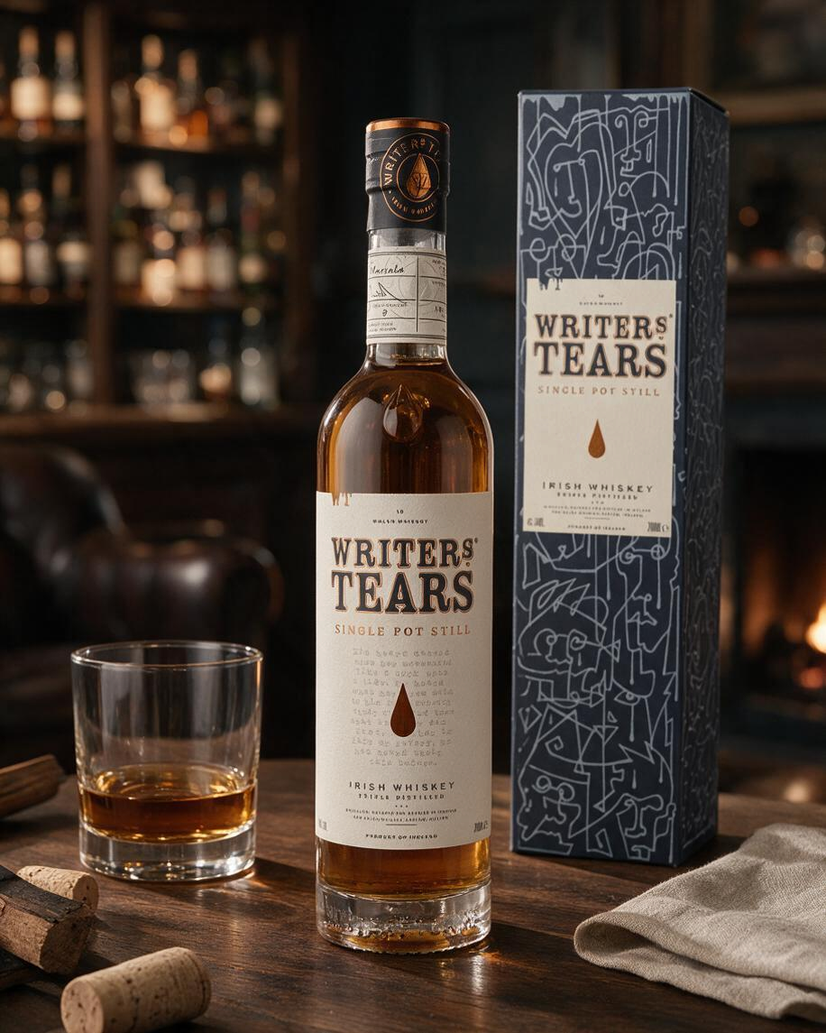 Schwarzbach Spirits Writers’ Tears Single Pot Still Irish Whiskey Flasche mit Geschenkverpackung und Whiskeyglas