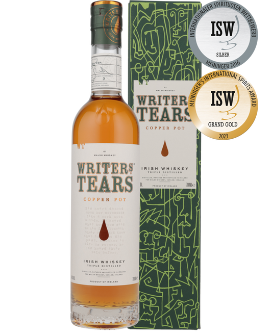 Schwarzbach Spirits Writers’ Tears Copper Pot Irish Whiskey Flasche mit Geschenkverpackung und Auszeichnungsmedaillen