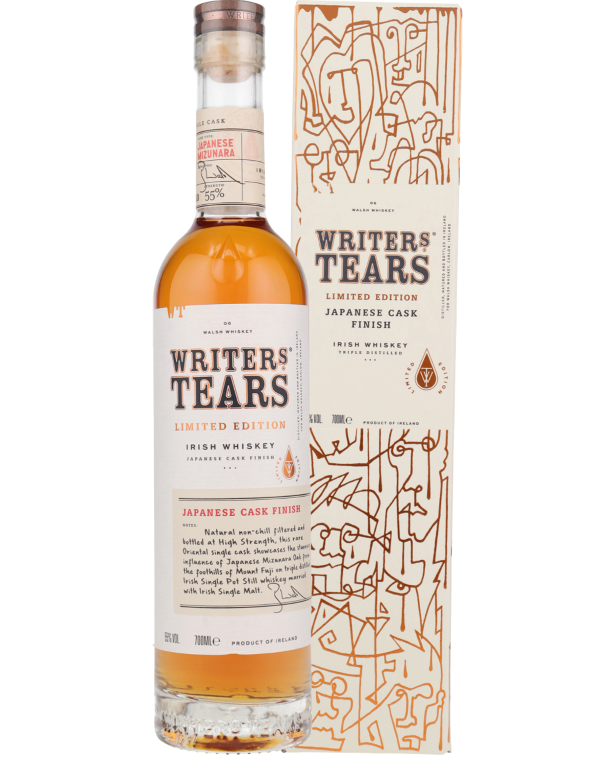 Schwarzbach Spirits Writers’ Tears Japanese Cask Whiskey Flasche mit Geschenkverpackung und goldenem Etikettendesign