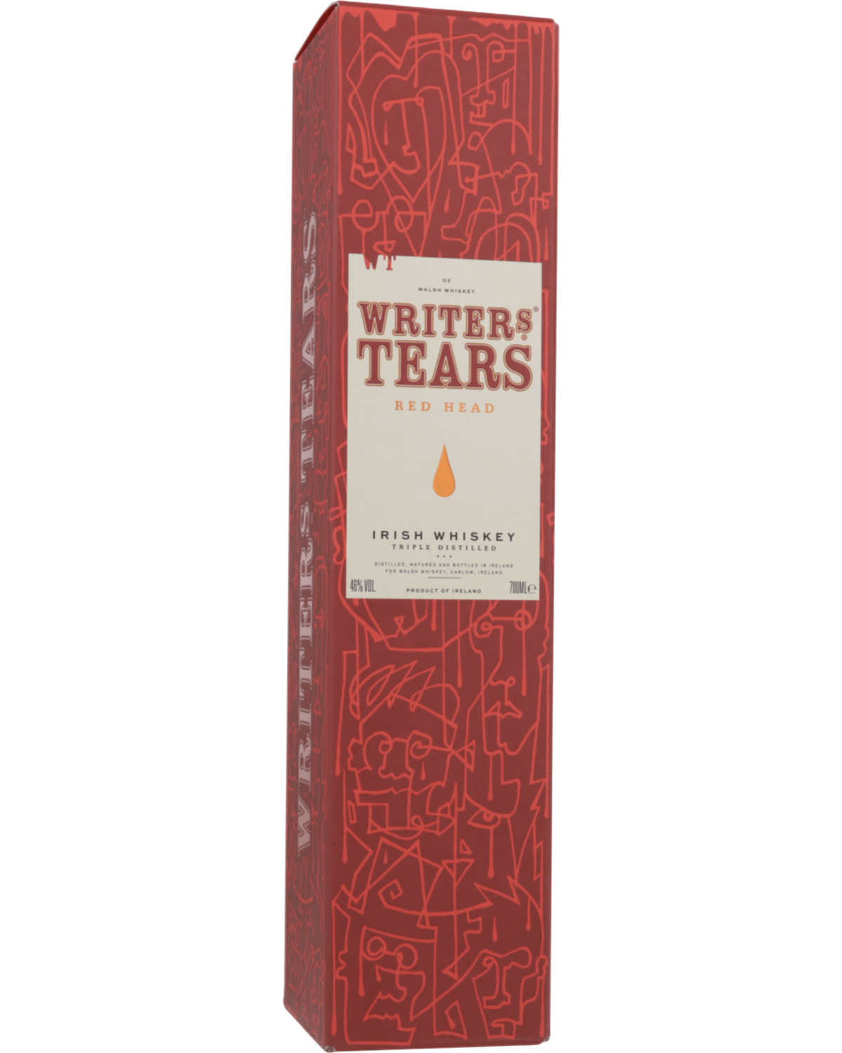 Schwarzbach Spirits Writers’ Tears Red Head Irish Single Malt Whiskey Geschenkverpackung in Rot mit weißem Etikett