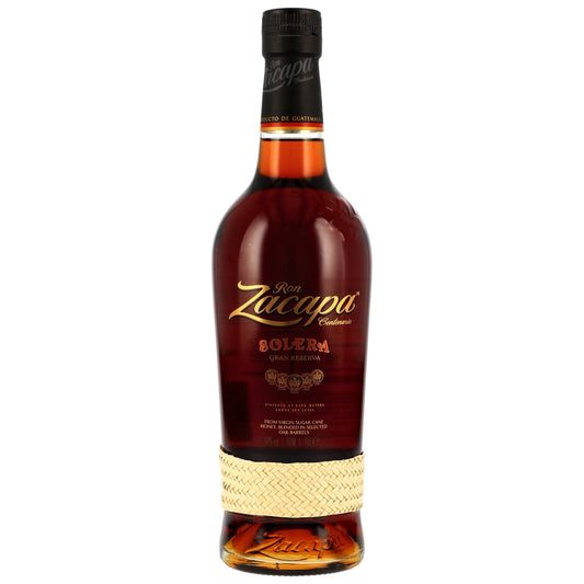 Schwarzbach Spirits Zacapa No. 23 Solera Rum Flasche mit charakteristischem geflochtenem Band aus Guatemala