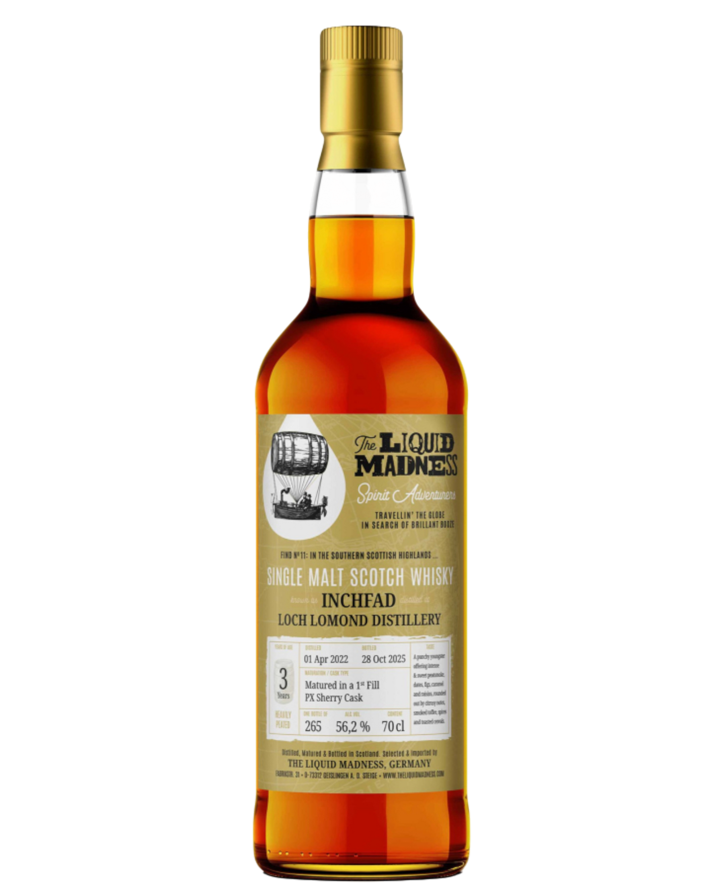 THE CASKHOUND - The Liquid Madness Inchfad 1st fill PX-Sherry Cask - 56,2%Vol.